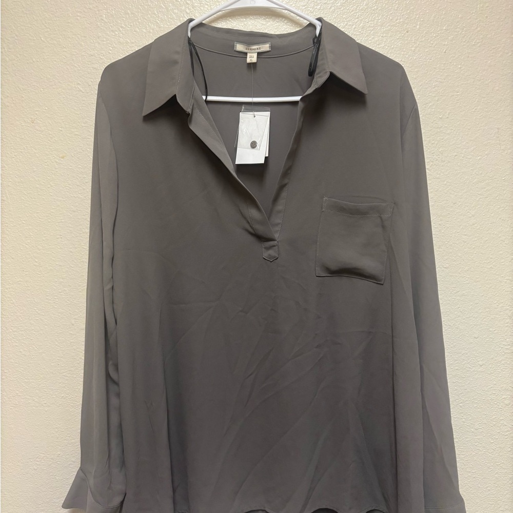 Chic Charcoal Women's Blouse NWT